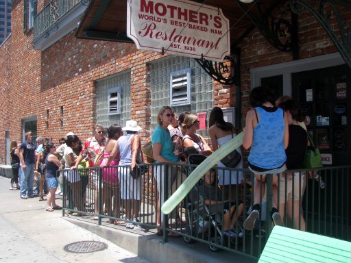 The line at Mother's waiting for lunch