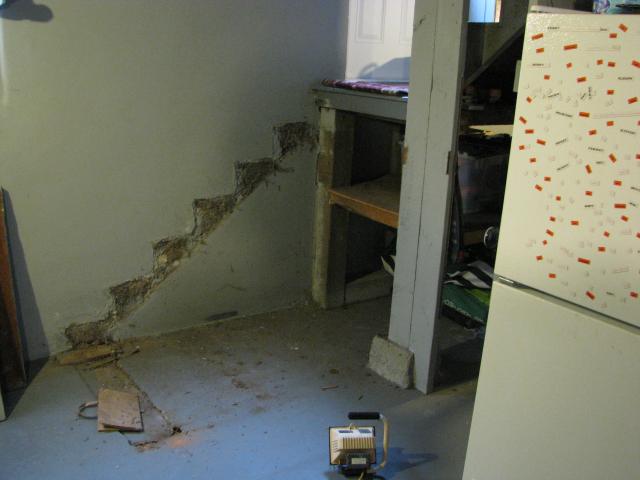 Stairs after being ripped out